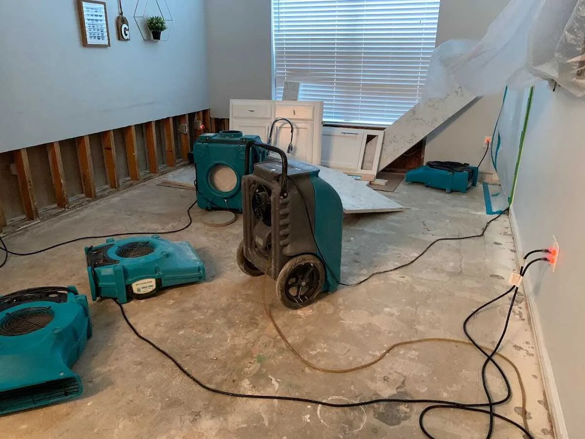 Dehumidifier in flood-cut room for Water Damage Restoration in Bremerton
